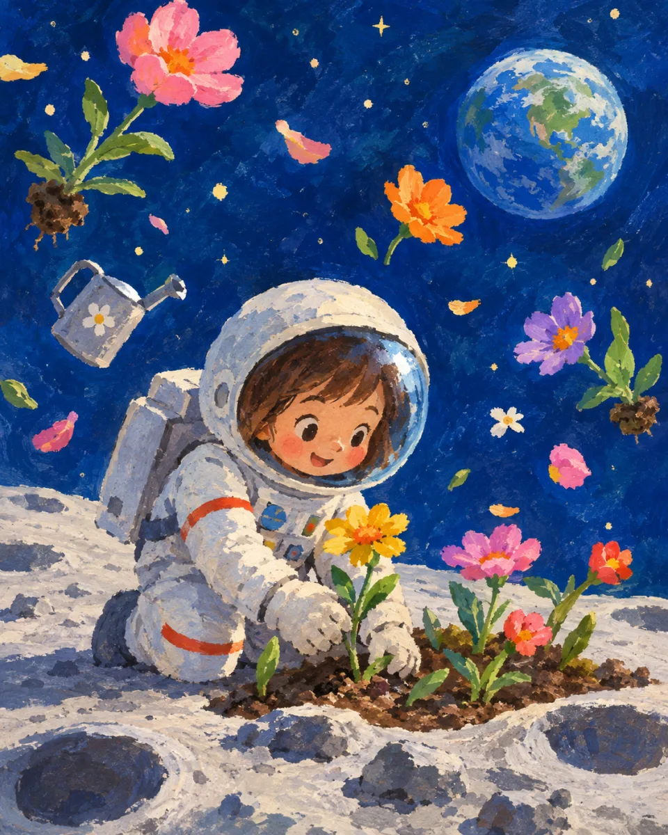Moon garden illustration
